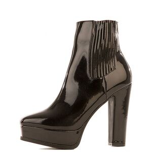 Black Patent Leather Ankle Boots